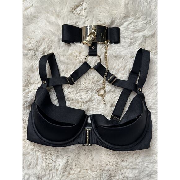 Honey Birdette CHASTITY🖤 Black Gold Bra 32DD - Picture 2 of 6